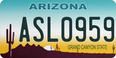 AZ license plate ASL0959