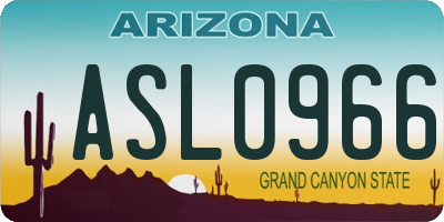 AZ license plate ASL0966