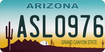 AZ license plate ASL0976