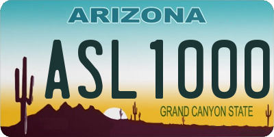 AZ license plate ASL1000