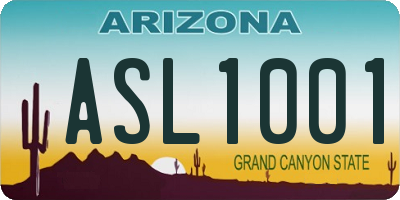 AZ license plate ASL1001