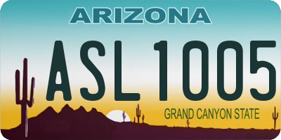 AZ license plate ASL1005