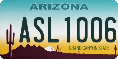 AZ license plate ASL1006