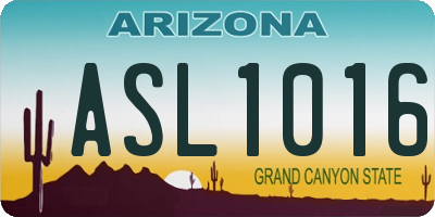 AZ license plate ASL1016