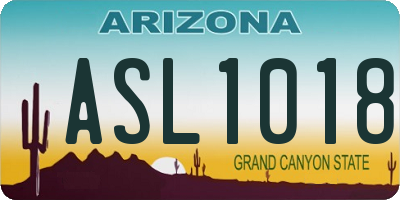 AZ license plate ASL1018