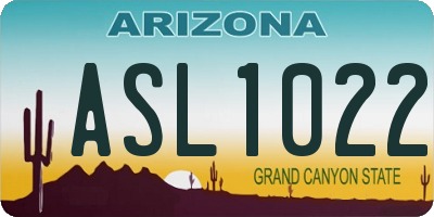 AZ license plate ASL1022