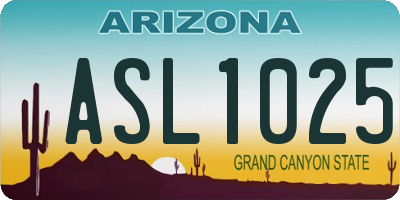AZ license plate ASL1025