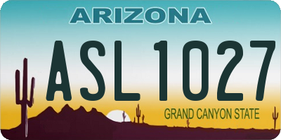 AZ license plate ASL1027