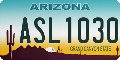 AZ license plate ASL1030