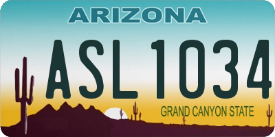 AZ license plate ASL1034