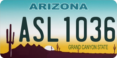 AZ license plate ASL1036