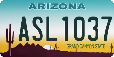 AZ license plate ASL1037