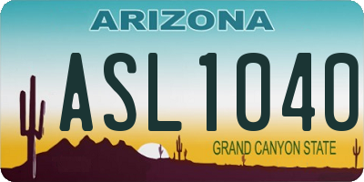 AZ license plate ASL1040