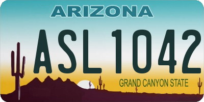 AZ license plate ASL1042