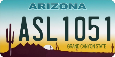 AZ license plate ASL1051