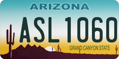 AZ license plate ASL1060