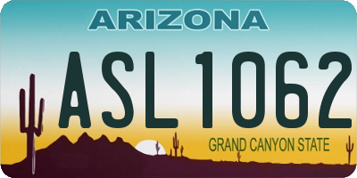 AZ license plate ASL1062