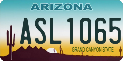 AZ license plate ASL1065