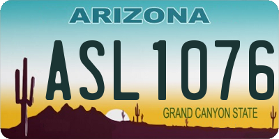 AZ license plate ASL1076