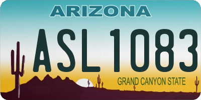 AZ license plate ASL1083