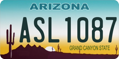 AZ license plate ASL1087