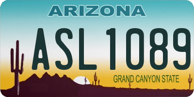 AZ license plate ASL1089