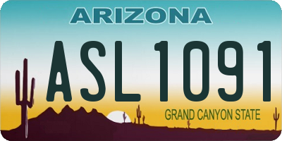 AZ license plate ASL1091