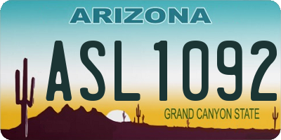 AZ license plate ASL1092