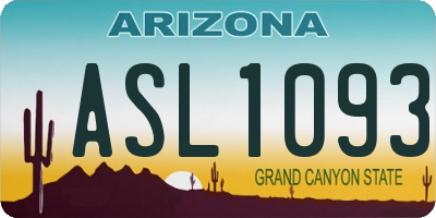 AZ license plate ASL1093