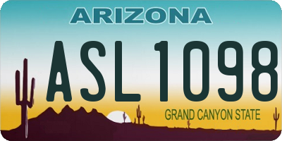 AZ license plate ASL1098