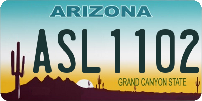 AZ license plate ASL1102