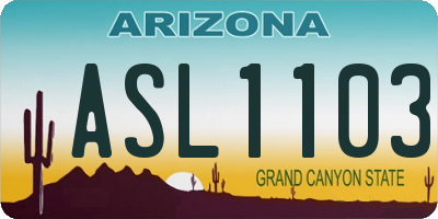 AZ license plate ASL1103