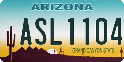 AZ license plate ASL1104