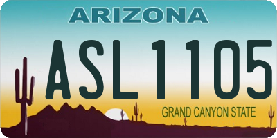 AZ license plate ASL1105