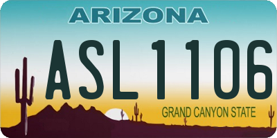 AZ license plate ASL1106