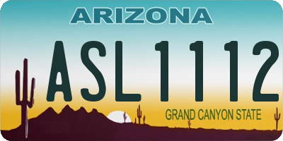 AZ license plate ASL1112