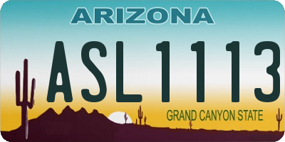 AZ license plate ASL1113