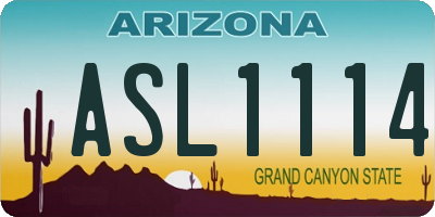 AZ license plate ASL1114