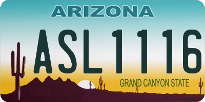 AZ license plate ASL1116
