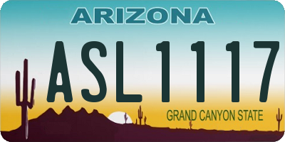 AZ license plate ASL1117