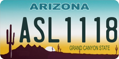 AZ license plate ASL1118