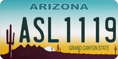 AZ license plate ASL1119