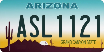 AZ license plate ASL1121