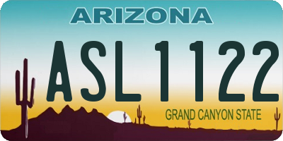 AZ license plate ASL1122