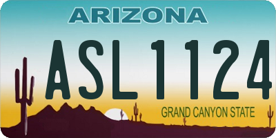 AZ license plate ASL1124