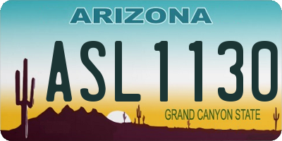 AZ license plate ASL1130