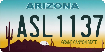 AZ license plate ASL1137