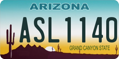 AZ license plate ASL1140