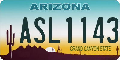 AZ license plate ASL1143