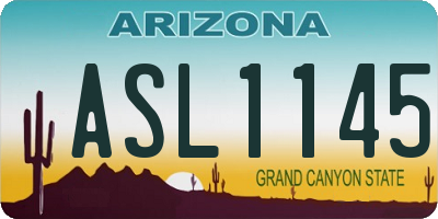 AZ license plate ASL1145